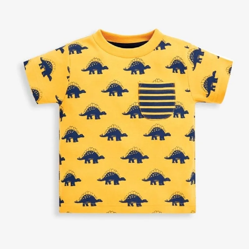 Athletic T-ShirtsJojo Maman Bebe Kids ellow Stegosaurus Print T-shirt