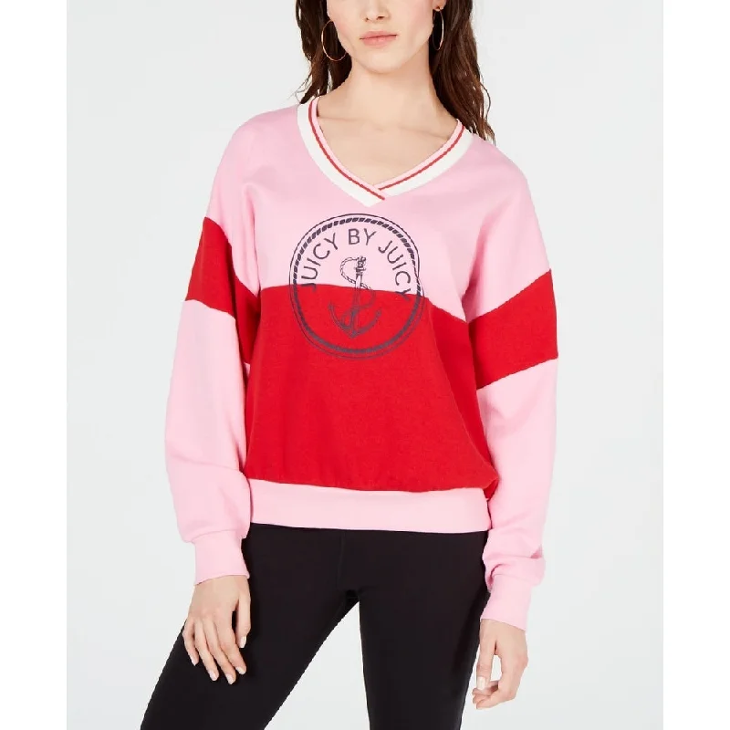 Oversized HoodiesJuicy Couture Women's Colorblocked Graphic Sweatshirt Pink Size S