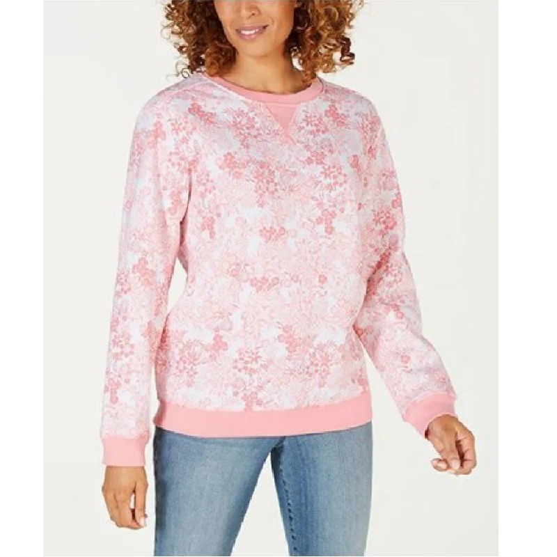 Painted HoodiesKaren Scott Women's Floral-Print Sweatshirt Coral Topaz Size Extra Large - X-Large