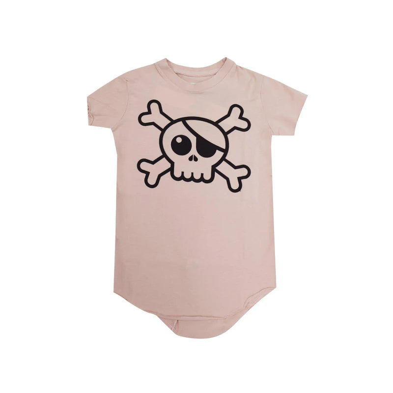 Skateboard T-ShirtsNununu Kids Baby Raw Skull T-Shirt - Powder Pink