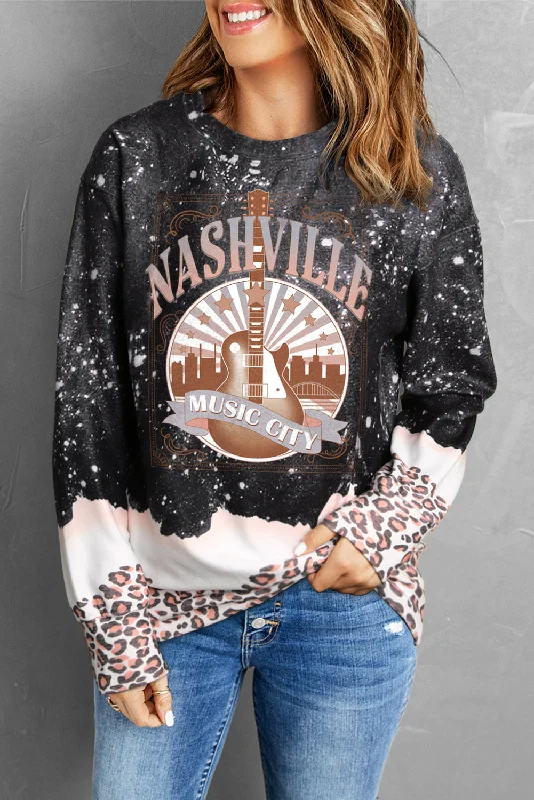 Branded SweatshirtsPrinted NASHVILLE MUSIC CITY Graphic Sweatshirt