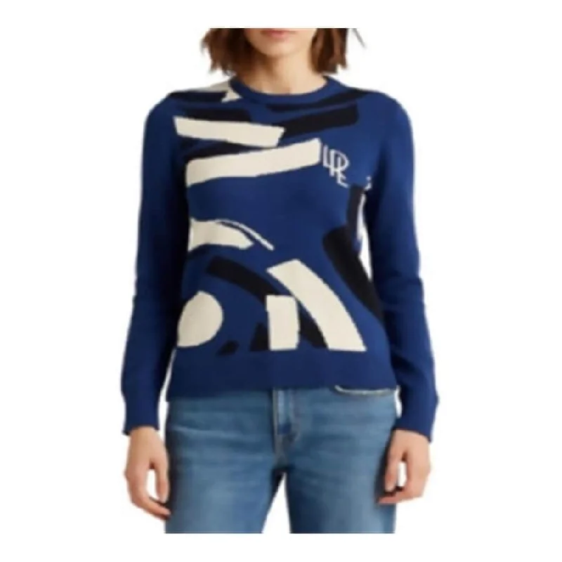 Ribbed Cuff HoodiesRalph Lauren Women's Ribbed Embroidered Logo Sweatshirt Blue Size X-Large