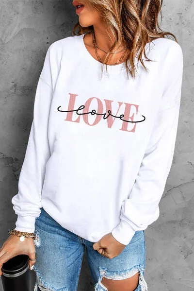 Camo HoodiesShoreline Boutique LOVE Dropped Shoulder Sweatshirt