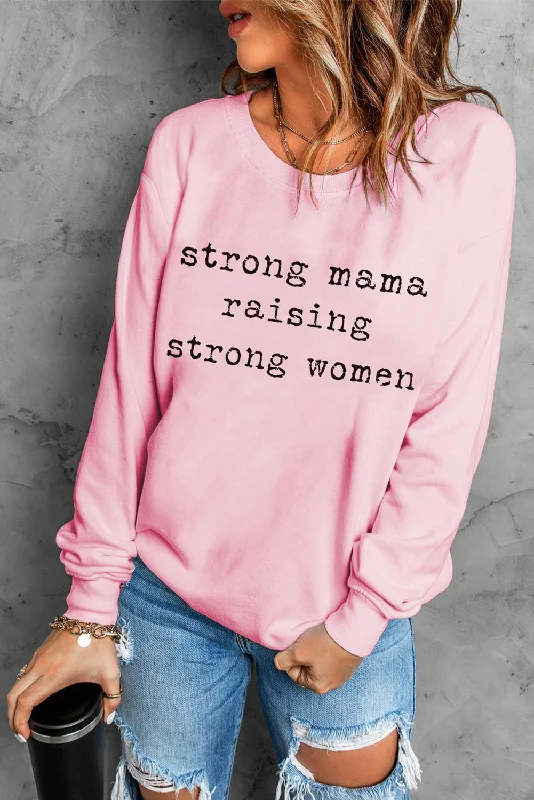 Running SweatshirtsSTRONG MAMA RAISING STRONG WOMEN Graphic Sweatshirt