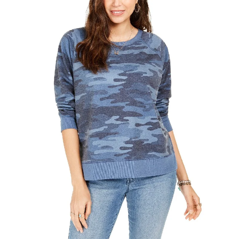 Cultural SweatshirtsStyle & Co Women's Camo Sweatshirt Blue Size 2 Extra Large - 2XL