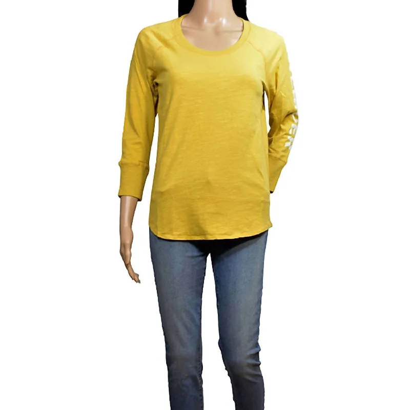 UV-Protection T-ShirtsWomen California Cotton T-Shirt In Mustard