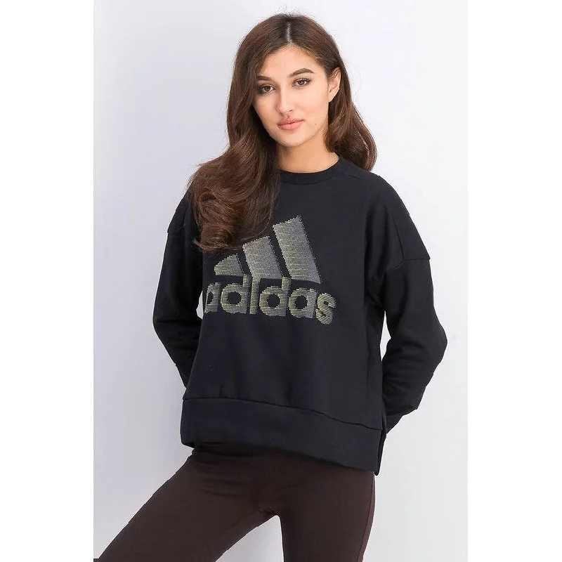 Hemp SweatshirtsAdidas Women's Glam-Logo Sweatshirt Black Size Medium