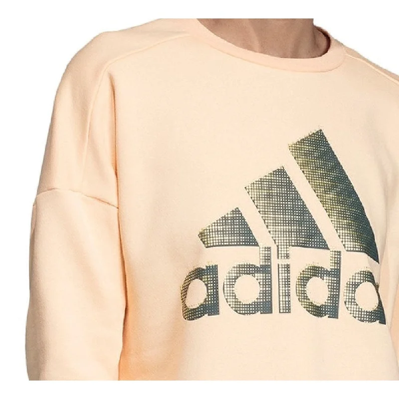 Colorblock HoodiesAdidas Women's Glam-Logo Sweatshirt Orange Size Small