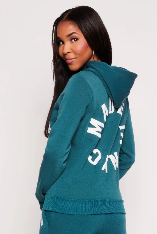 Sherpa-Lined HoodiesMade In NYC Graphic Back Hooded Sweatshirt