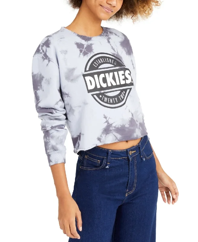 Drawstring HoodiesDickies Women's Logo Tie Dye Sweatshirt Grey Size Large