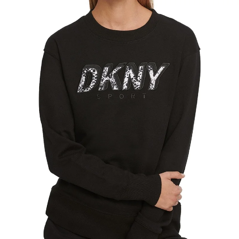 Urban HoodiesDKNY Women's Sport Printed-Logo Fleece Sweatshirt Black Size X-Small