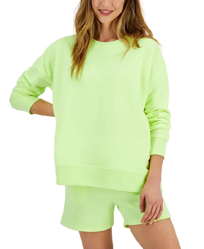 Designer SweatshirtsID Ideology Women's Fleece Sweatshirt Green