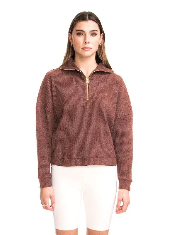 Sheer HoodiesKATERINA - Mock Neck Half-Zip Sweatshirt