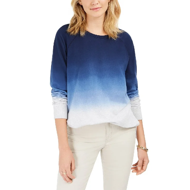 Outdoor SweatshirtsStyle & Co Women's Cotton Ombre Sweatshirt Blue Size Extra Large - X-Large