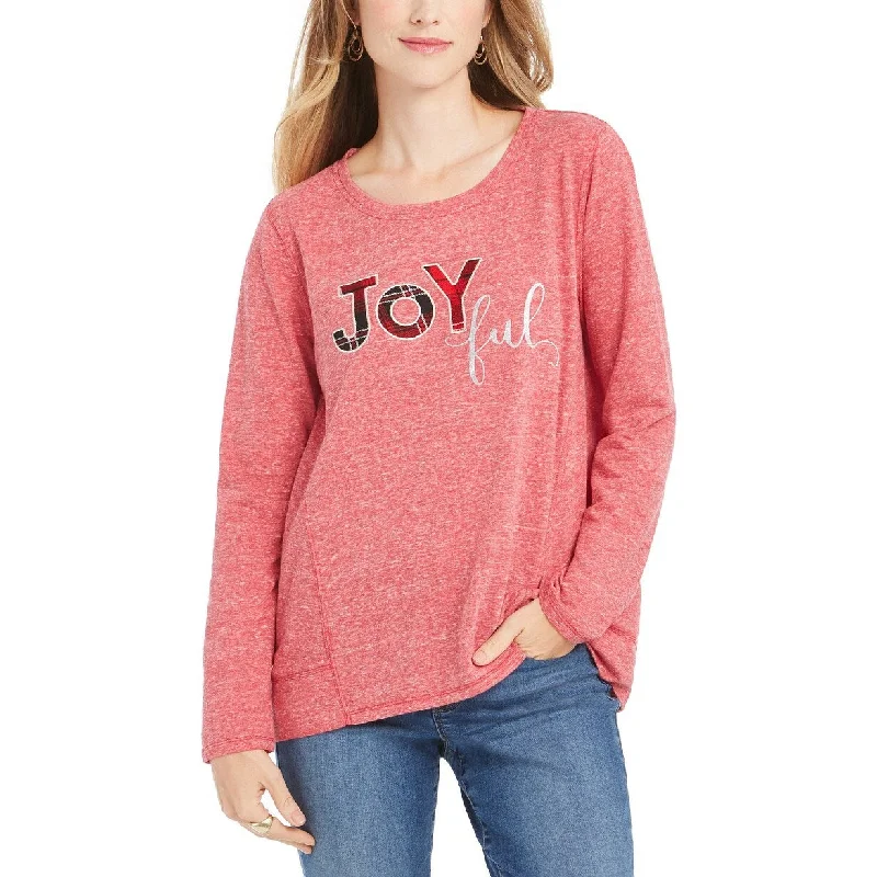 Colorblock HoodiesStyle & Co Women's Joyful Graphic Sweatshirt Red Size Medium