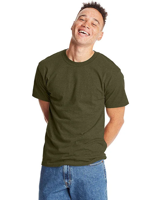 Retro Hoodies5180 - Hanes Adult Beefy-T® T-Shirt | Military Green Heather