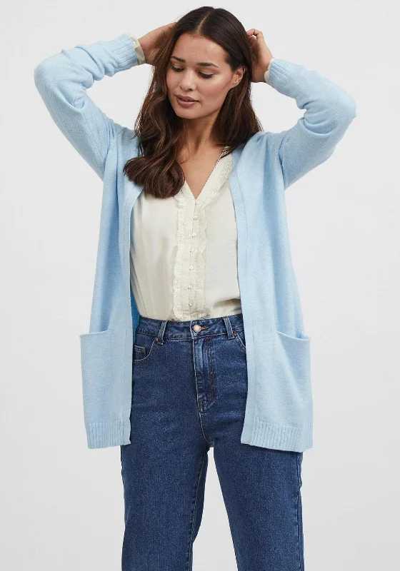 Vila Soft Knit Open Cardigan, Kentucky Blue