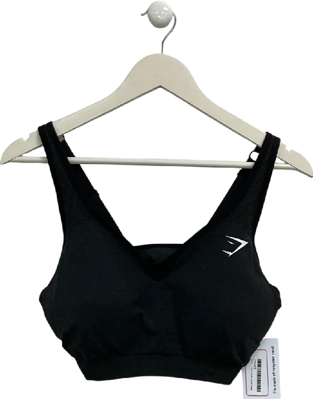 VNeckTopShiftgymshark Black Vital 2.0 V Neck Sports Bra UK XL