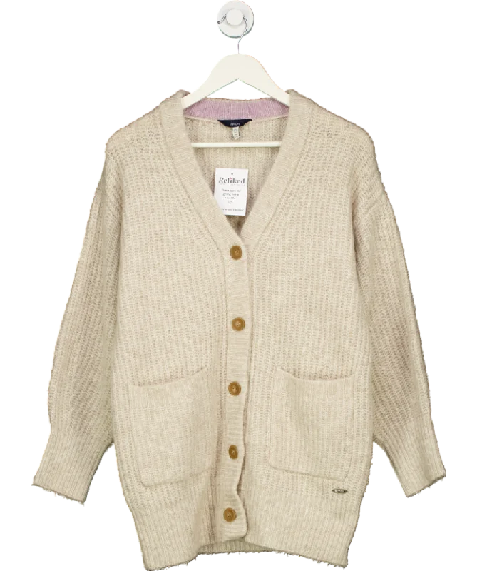 joules Beige Immy Fluffy Relaxed Cardigan UK 6