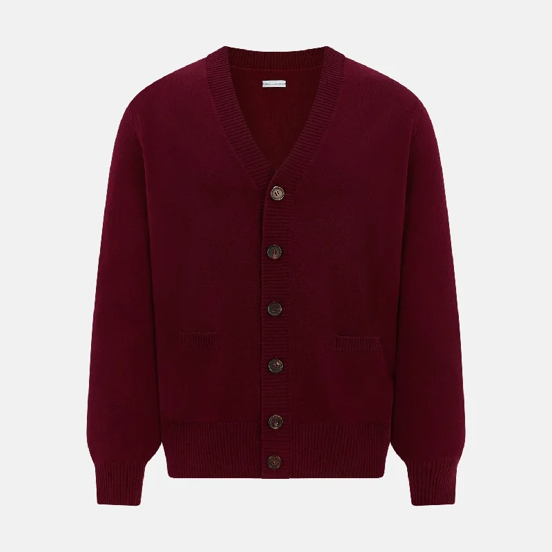 Burgundy Cashmere Cardigan