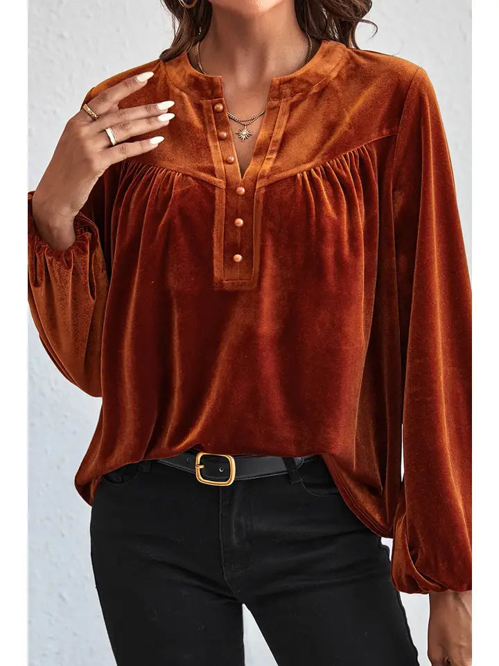 VNeckTopMaxVelvet V Neck Top