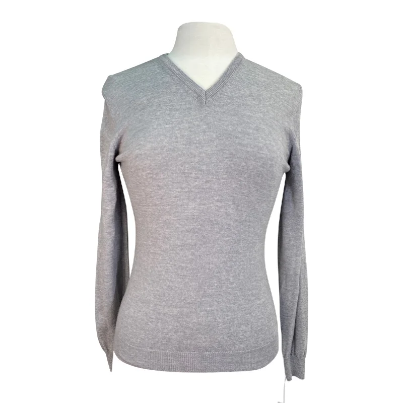 VNeckTopOnyxCavalleria Toscana Logo V-Neck in Light Grey - Women's Medium