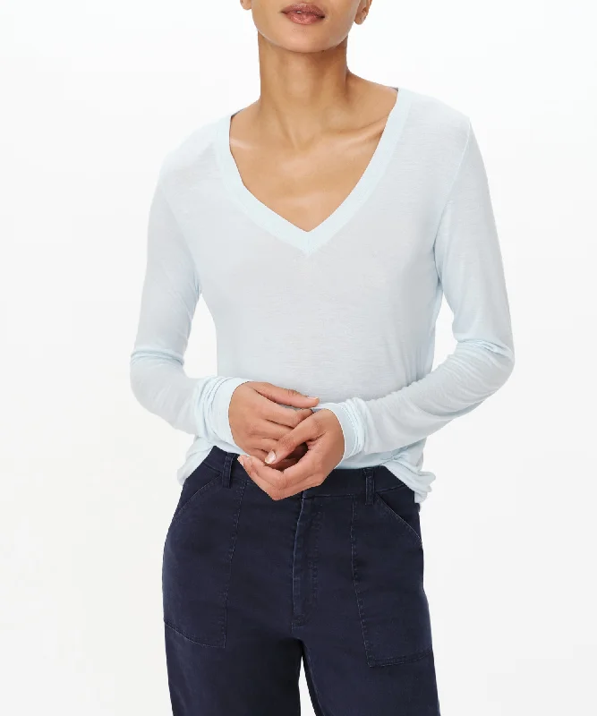 VNeckTopChimeraModal Jersey V-Neck Top - Pastel Blue