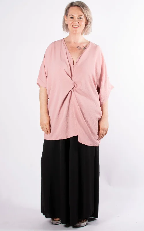 VNeckTopShiftWhoopi Twisted V-Neck Top | Dusky Pink