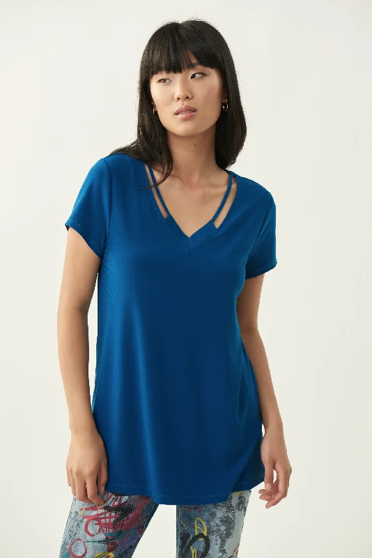 VNeckTopNinja"Aquarius" Blue V-Neck Top