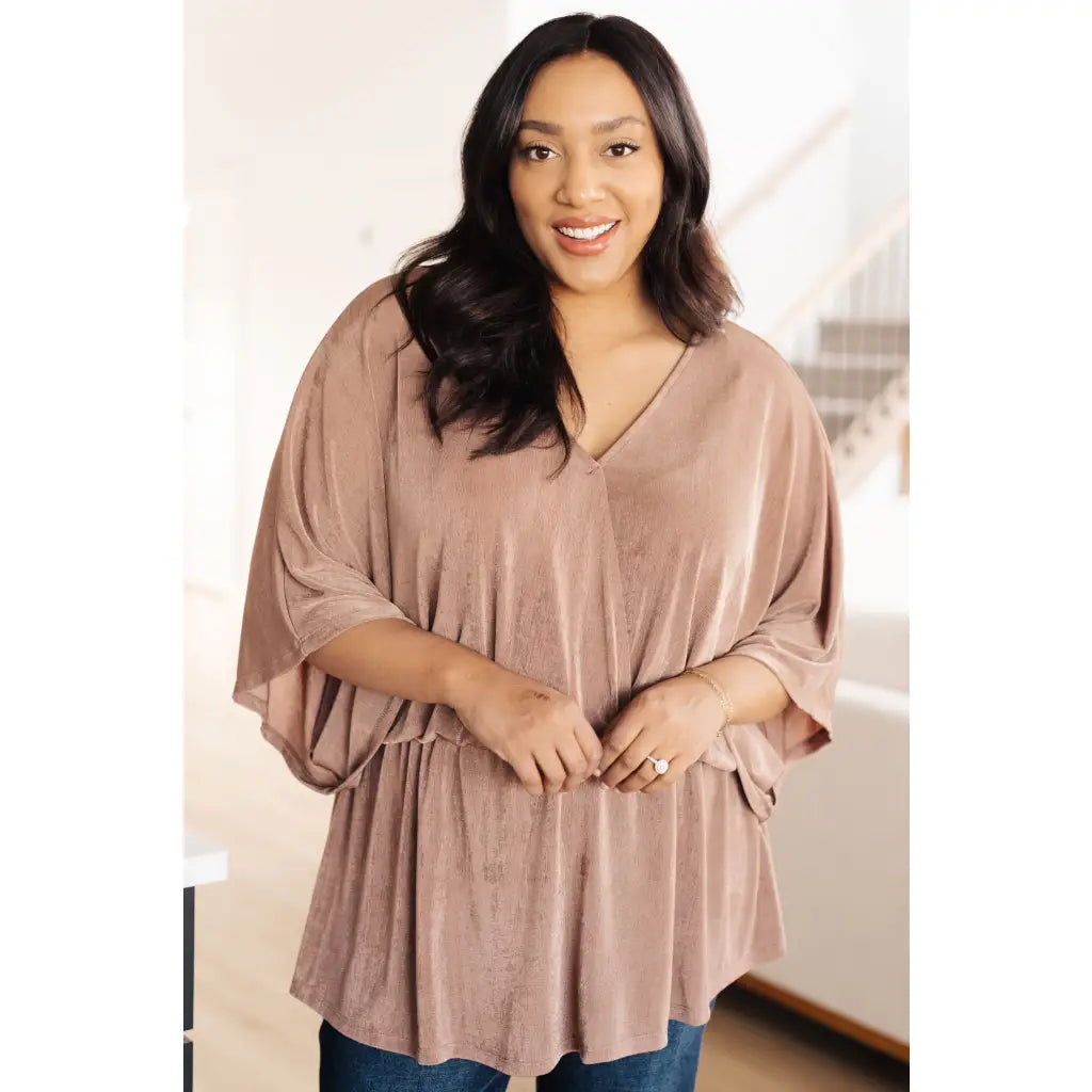 VNeckTopHaloBronzed Daze Draped V-Neck Blouse