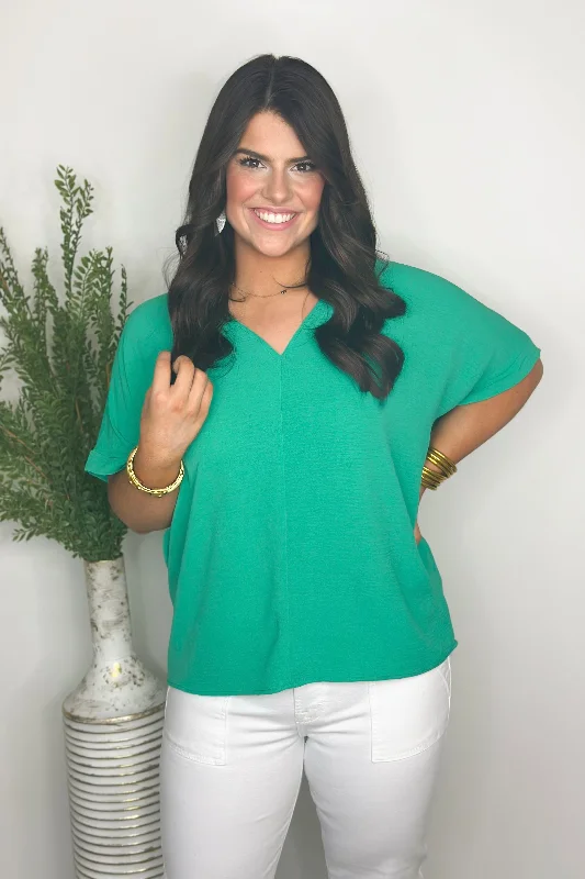 VNeckTopProEmerald V-Neck Top *Final Sale*