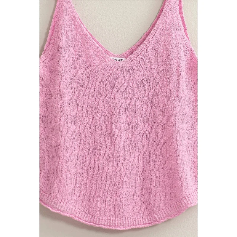 VNeckTopSurgeV NECK SLEEVELESS TOP PINK