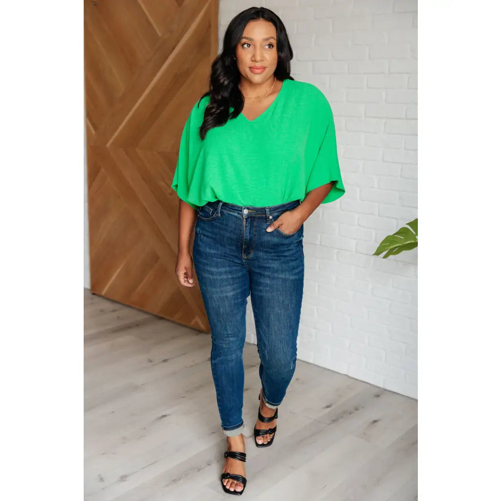 VNeckTopQuasarSet the Expectation V-Neck Top in Green