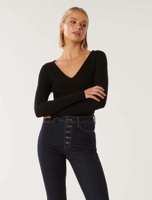 VNeckTopFusionVera V-Neck Long Sleeve Top