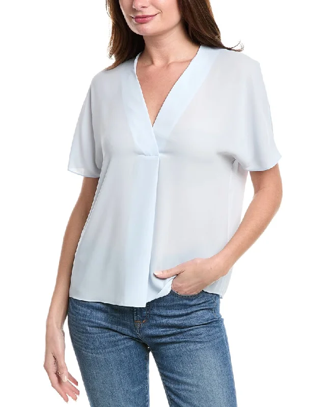 VNeckTopCurrentVince Crepe V-Neck Blouse