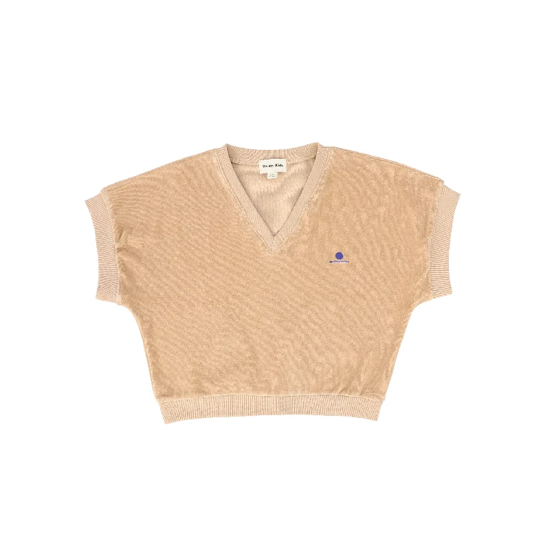 VNeckTopZenWE ARE KIDS SALMON VELOUR V-NECK TOP [FINAL SALE]