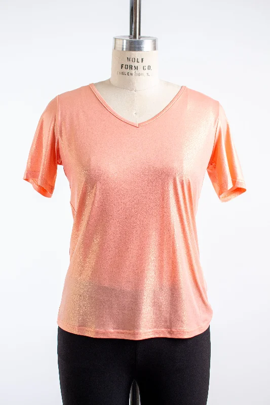 VNeckTopGold"Monique" Coral V-Neck