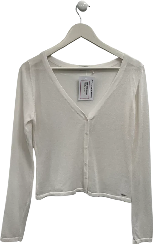 Lounge Underwear White Fine Knit Cardigan UK M